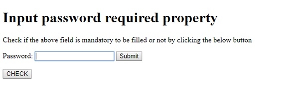 HTML DOM Input Password required 属性 | w3schools 教程