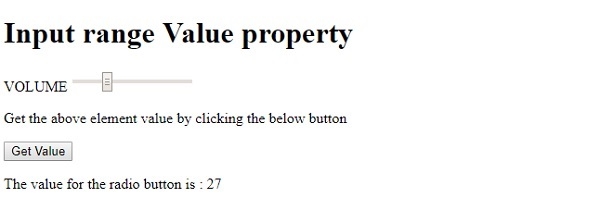 HTML DOM Input Range value 属性 | w3schools 中文网