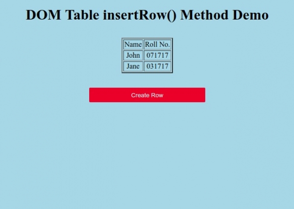 html table insertrow() method: inserting table row ... HTML DOM Table insertRow() 方法 | w3schools 中文网