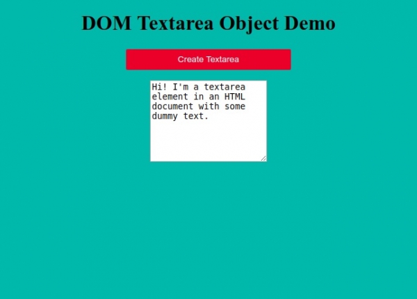 HTML DOM Textarea 对象 | w3schools 中文网