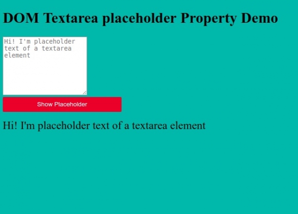 HTML DOM Textarea placeholder 属性 | w3schools 中文网