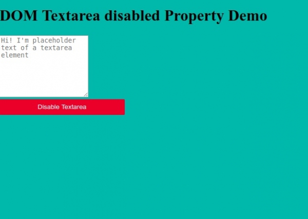 HTML DOM Textarea disabled 属性 | w3schools 中文网
