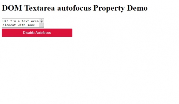 HTML DOM Textarea autofocus 属性 | w3schools 中文网