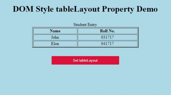 HTML DOM Style tableLayout 属性 | w3schools 中文网