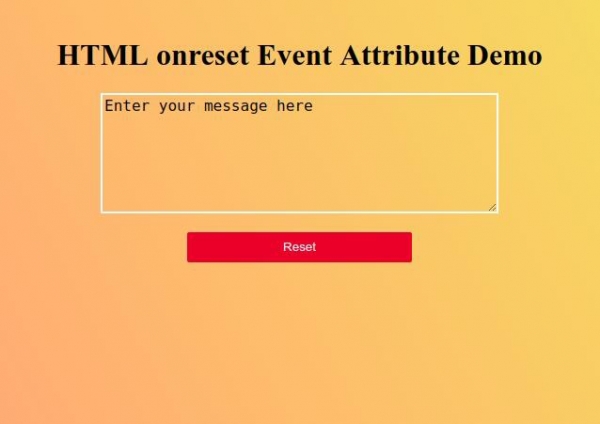 HTML onreset 事件属性 | w3schools 中文网