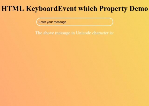 HTML KeyboardEvent 的 which 属性 | w3schools 中文网