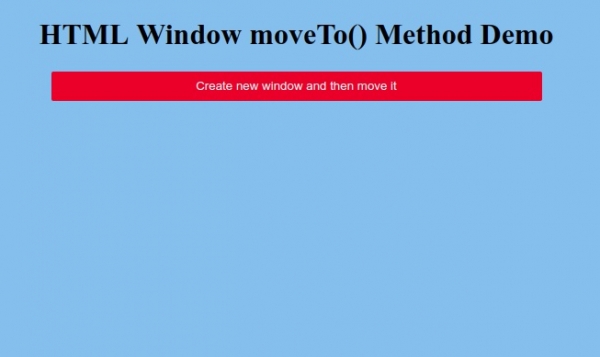 HTML Window moveTo() 方法 | w3schools 中文网