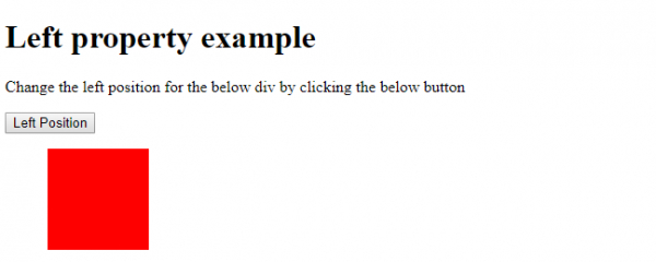 HTML DOM Style left 属性 | w3schools 中文网