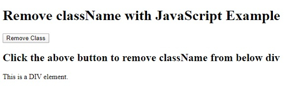 如何使用 JavaScript 从元素中删除类名? | w3schools 中文网
