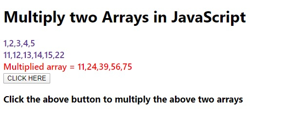 如何在 JavaScript 中将两个数组相乘? | w3schools 中文网