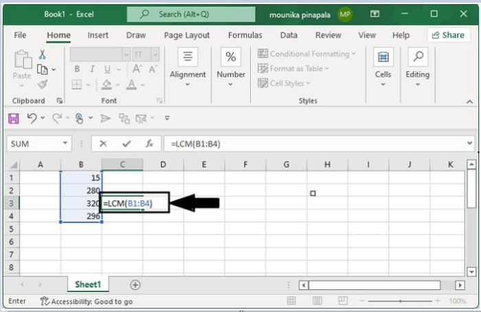在 Excel 中查找最小公分母或最大公因数 | w3schools 中文网