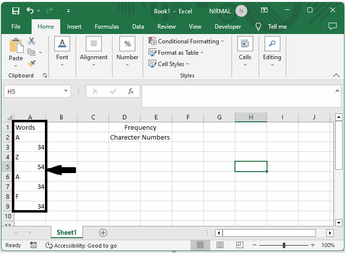 如何确定 Excel 区域中字符/文本/字符串的频率? | w3schools 中文网