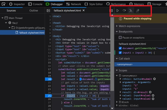 如何使用 Firefox 调试 JavaScript? | w3schools 中文网