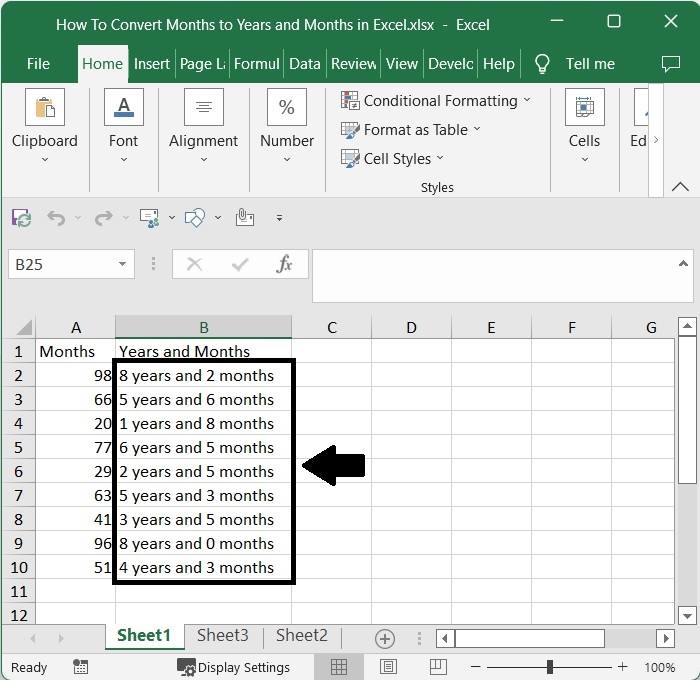 如何在 Excel 中将月份转换为年份和月份? | w3schools 中文网