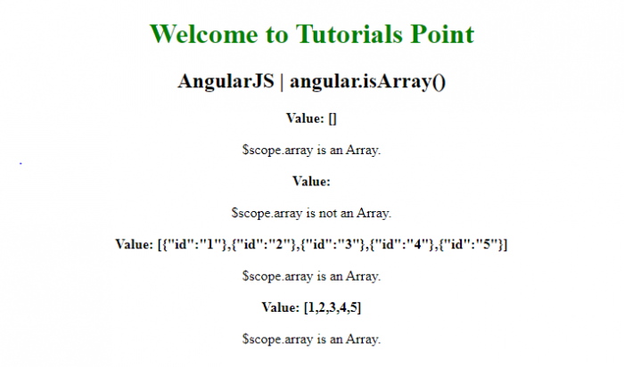 AngularJS – angular.isArray() 函数 | w3schools 中文网