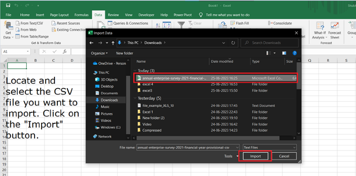 如何将 CSV 文件导入 Excel 工作表? | w3schools 中文网