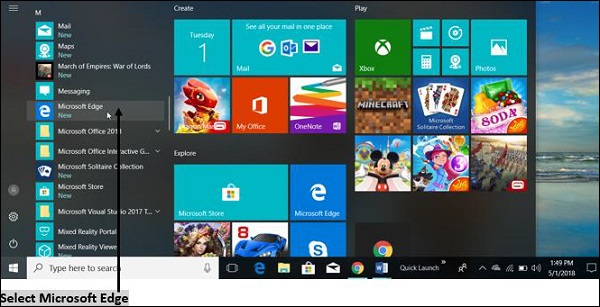 选择 Microsoft Edge