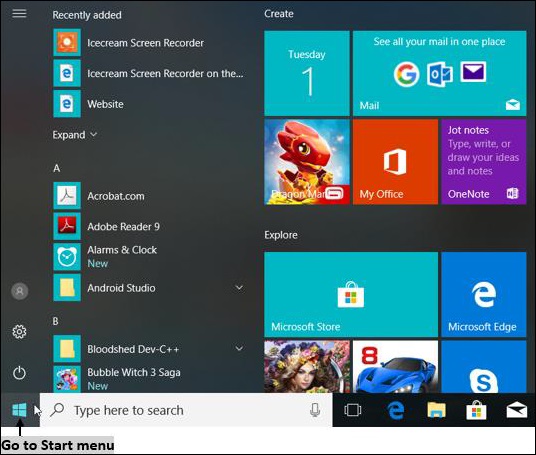 Windows 开始菜单