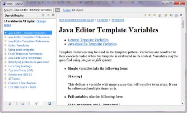 Java 编辑器模板变量