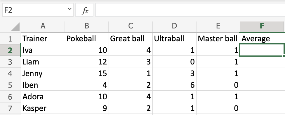 Excel AVERAGE 函数