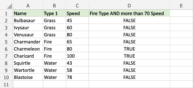 Excel AND 函数