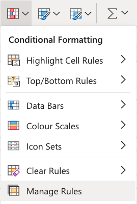 Excel 条件格式:管理规则