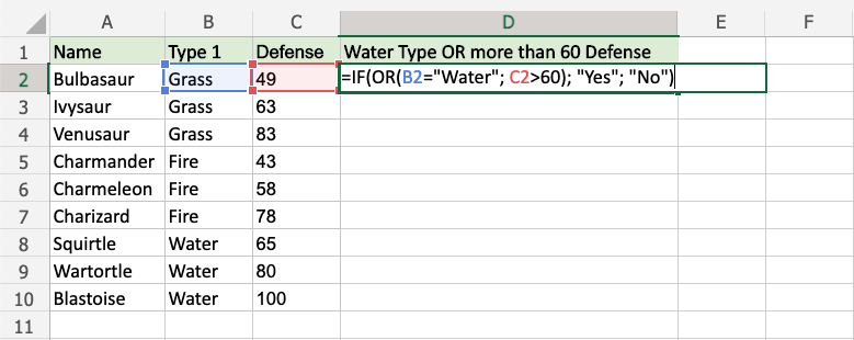 Excel OR 函数