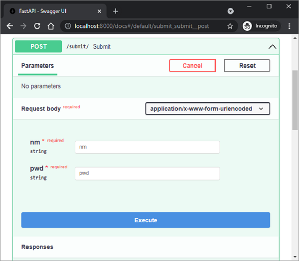 FastAPI 访问表单数据