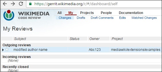 在 Gerrit 中查看更改