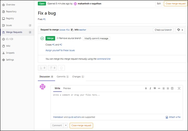 GitLab 合并请求