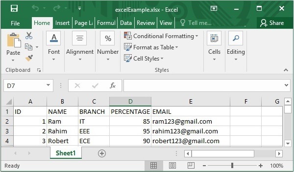 Excel 示例