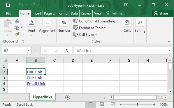 Excel 超链接