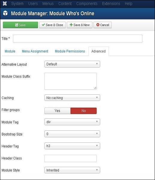Joomla 谁在线模块