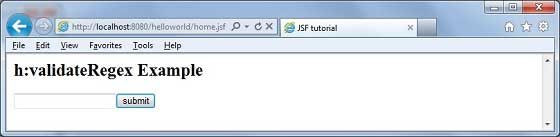 JSF - f:validateRegex | JSF 教程