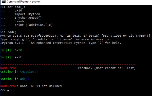 IPython NameError 异常