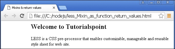 LESS Mixin 和返回值