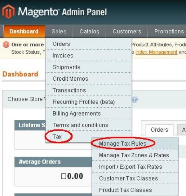 Magento 设置税收