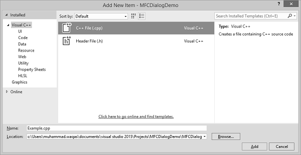 MFCWindowDemo 添加新项