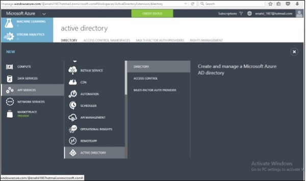 创建 Active Directory