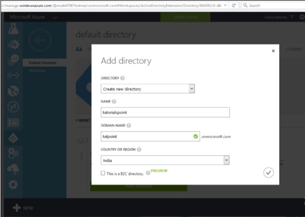 创建 Active Directory