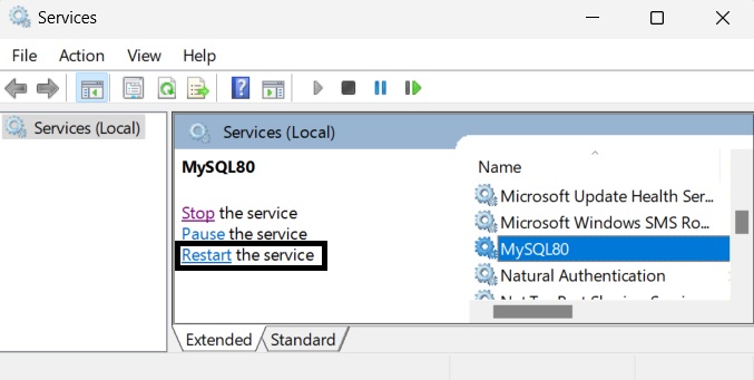 重启 MySQL