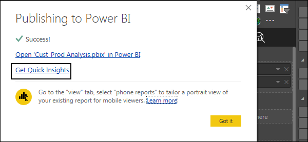 报表 Power BI 服务