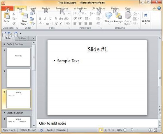 Microsoft PowerPoint 2010 中的键盘快捷键