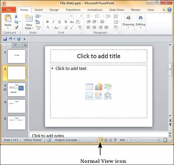 Microsoft PowerPoint 2010 中的演示文稿视图