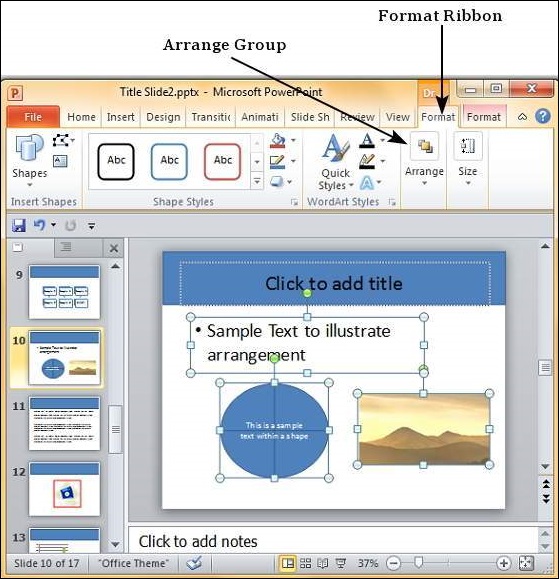 Microsoft PowerPoint 2010 中对对象进行分组/取消分组