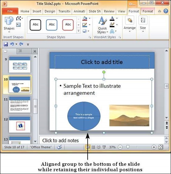 Microsoft PowerPoint 2010 中对对象进行分组/取消分组
