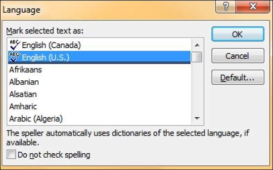 Microsoft PowerPoint 2010 中的拼写检查