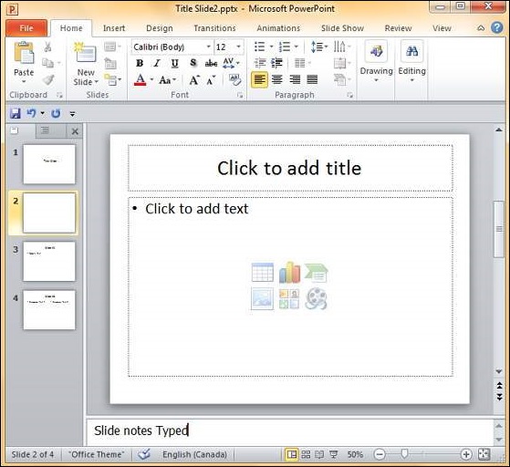 Microsoft PowerPoint 2010 添加幻灯片注释