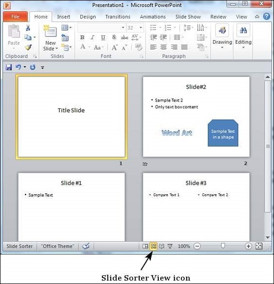 Microsoft PowerPoint 2010 中的演示文稿视图