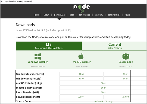 安装 NodeJS
